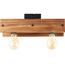 Plafonieră vintage Calandra E27 max. 2x42W, lemn/negru