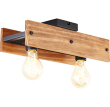 Plafonieră vintage Calandra E27 max. 2x42W, lemn/negru