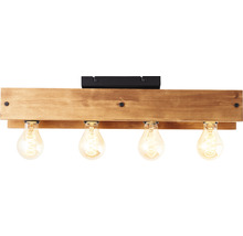 Plafonieră vintage Calandra E27 max. 4x42W, lemn/negru