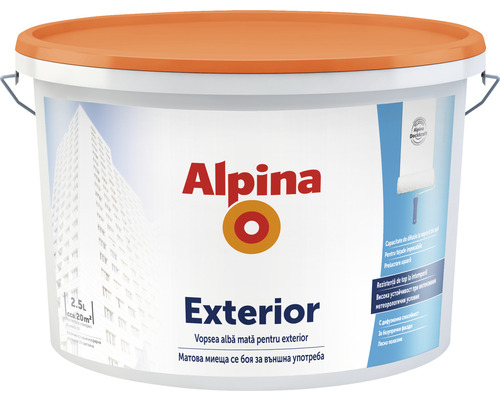 Vopsea albă mată pentru exterior Alpina 2,5 l