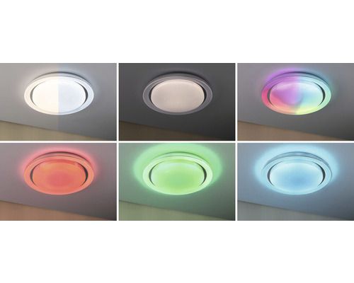 Plafonieră cu diferite setări de culoare pe tavan