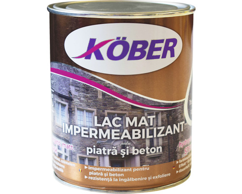 Lac mat impermeabilizant pentru piatră și beton Köber incolor 0,75 l