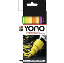 Set de markere acrilice neon Marabu Yono cu patru markere