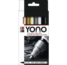 Set de markere metalice Marabu Yono cu patru markere într-un pachet