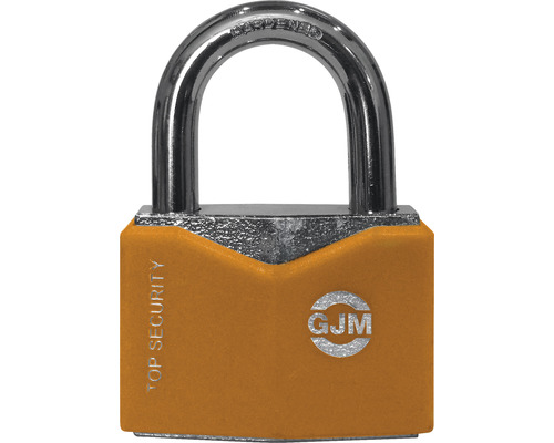 Lacăt cu cătuș întărit și logo GJM