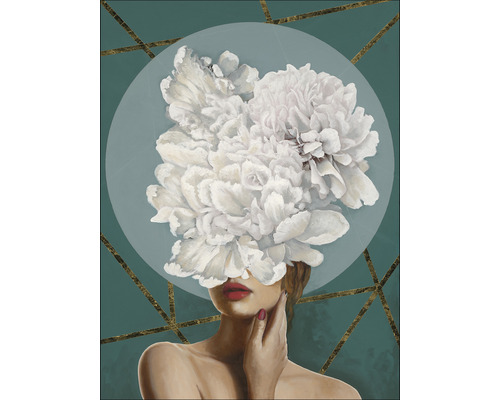 Tablou canvas Flowers on her Face II 57x77 cm