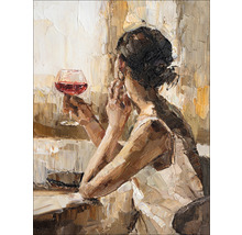 Tablou canvas Girl with wine glass 57x77 cm-thumb-0