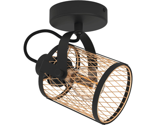 Lumină de plafon cu bază metalică și abajur din sârmă