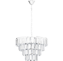 Lustr din cristal cu design în trepte și suspensie cu lanț