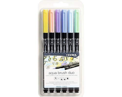 Set 6 markere acuarelă Pastel Tones Aqua Brush Duo Lyra