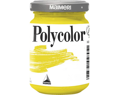 Culoare vinilică Polycolor 113 Permanent Yellow Medium 140 ml Borcan cu vopsea acrilică galbenă Maimeri Polycolor