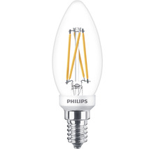 Bec LED variabil Philips E14 3,4W 470 lumeni, glob clar lumânare, lumină caldă-thumb-0