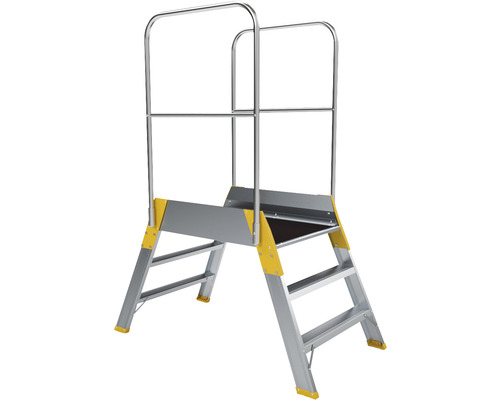 Platformă de lucru din aluminiu cu balustradă pentru o poziție sigură