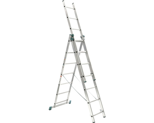 Scară multifuncțională din aluminiu în poziția A