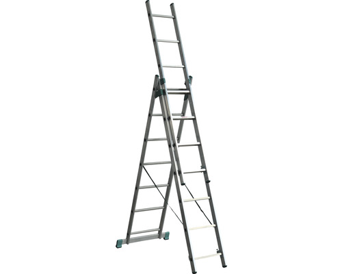 Scară multifuncțională din aluminiu în formă de A și în poziție de scară simplă