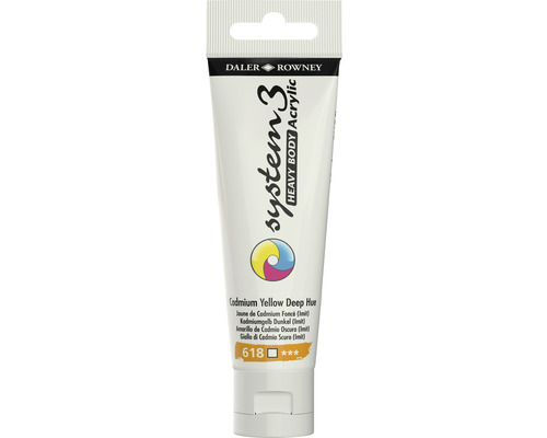 Vopsea acrilică Daler Rowney System 3 Heavy Body, galben cadmiu închis imitație