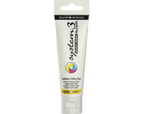 Vopsea acrilică Daler Rowney System 3 Heavy Body, nuanță galben cadmiu