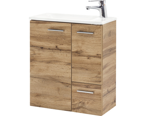 Dulap inferior pentru lavoar cu două uși, sertar și lavoar aplicat