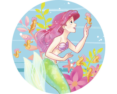 Fototapet rotund autoadeziv DD1-016 Disney Ariel Seahorses Ø 125 cm