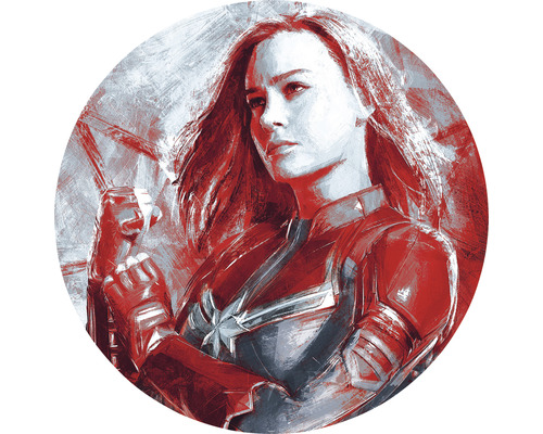 Fototapet rotund autoadeziv DD1-046 Avengers Painting Captain Marvel Ø 125 cm Ilustrație cu Captain Marvel într-o postură de supererou