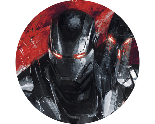 Fototapet rotund autoadeziv DD1-050 Avengers Painting War-Machine Ø 125 cm Ilustrație cu War Machine cu ochi strălucitori