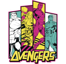 Design benzi desenate Avengers cu Hulk, Thor, Iron Man și Captain America