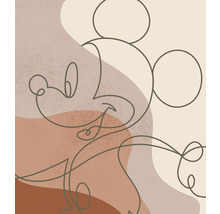 Desen cu linii Mickey Mouse pe fundal colorat