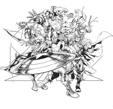 Fototapet vlies IADX6-066 Into Adventure Avengers Black and White 300x280 cm
