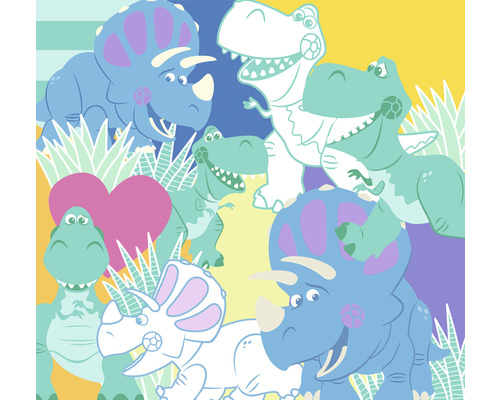 Fototapet vlies IADX6-087 Into Adventure Toy Story Rex and Trixie 300x280 cm Ilustrație cu dinozauri și motive vegetale
