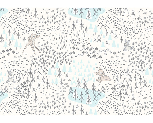 Fototapet vlies IADX8-057 Into Adventure Disney Bambi Woodland 400x280 cm Tapet cu model de pădure, căprioară și iepure