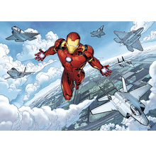 Benzi desenate Iron Man cu Iron Man și mai multe avioane în fața norilor
