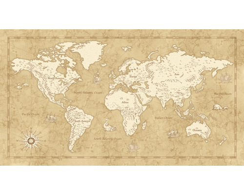 Fototapet vlies IAX10-0027 Into Adventure Vintage World Map 500x280 cm