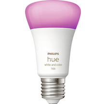 Bec LED RGBW variabil Philips Hue E27 9W 1100 lumeni, glob mat A60-thumb-2