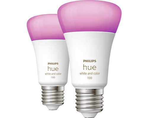 Becuri LED RGBW variabile Philips Hue E27 9W 1100 lumeni, | HORNBACH