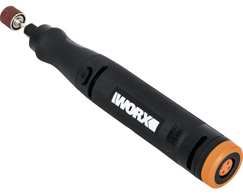 Logo Worx pe un instrument multifuncțional fără fir cu accesoriu de șlefuire