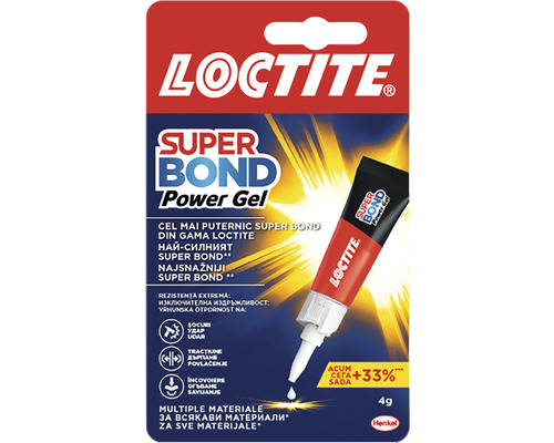 Adeziv instant Loctite Super Bond Power Gel 4 g Adeziv Loctite Super Bond Power Gel, 4 g