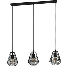 Lumină suspendată cu trei lămpi în formă geometrică