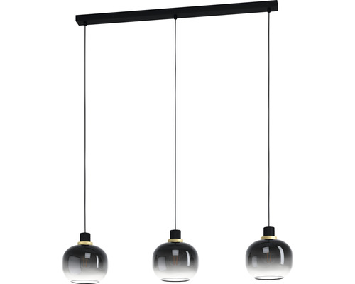 Lumină suspendată cu trei becuri, sticlă