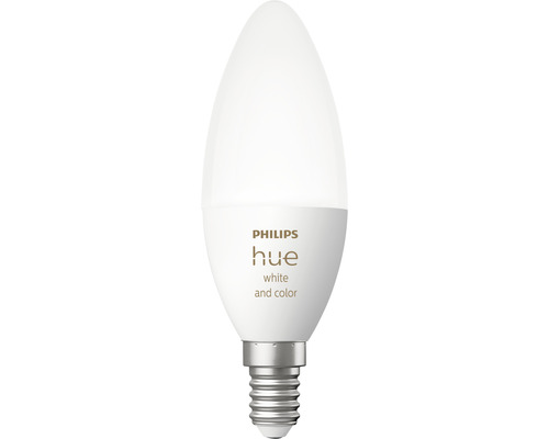 Bec LED RGBW variabil Philips Hue E14 5,3W 320 lumeni, glob mat lumânare buc
