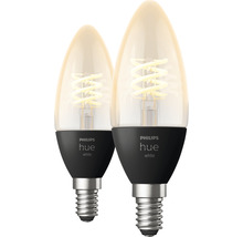 Becuri vintage LED variabile Philips Hue E14 4,5W, glob lumânare, durată de viață 15.000 h, Bluetooth, 2 bucăți-thumb-0