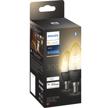 Becuri vintage LED variabile Philips Hue E14 4,5W, glob lumânare, durată de viață 15.000 h, Bluetooth, 2 bucăți-thumb-3