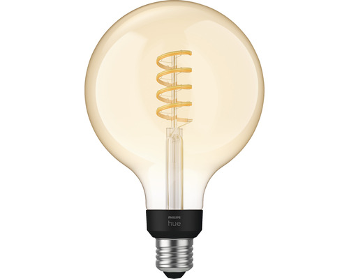 Bec LED variabil Philips Hue E27 7W 550 lumeni, glob auriu G125, lumină albă 2200-6500K Bec cu filament Philips Hue cu soclu Edison