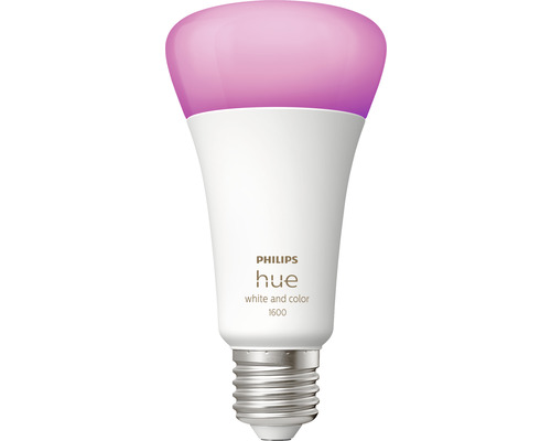 Bec LED RGBW variabil Philips Hue E27 15W 1600 lumeni, glob | HORNBACH