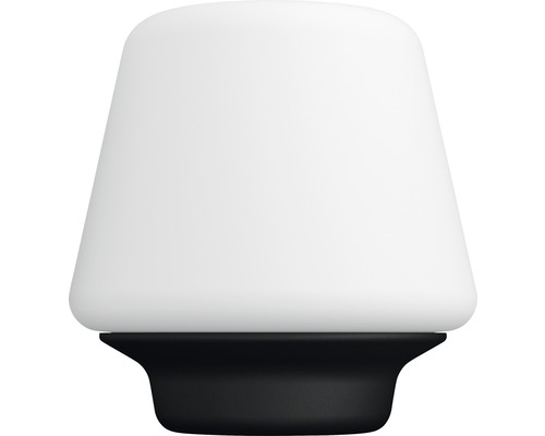 Lampă de masă cu abajur alb și bază închisă la culoare