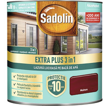 Lazură lucioasă pe bază de apă Sadolin Extra Plus 3 în 1 mahon 0,75 l-thumb-0