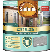 Lazură lucioasă pe bază de apă Sadolin Extra Plus 3 în 1 gri grafit 0,75 l-thumb-0