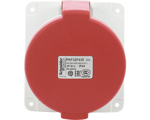 Priză trifazică Schneider PratiKa 32A, montaj îngropat, pentru exterior IP44 Priză electrică Schneider Electric PKF32F435 32A