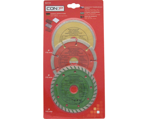 Set discuri diamantate Con:P, diametru 110 milimetri și 115 milimetri
