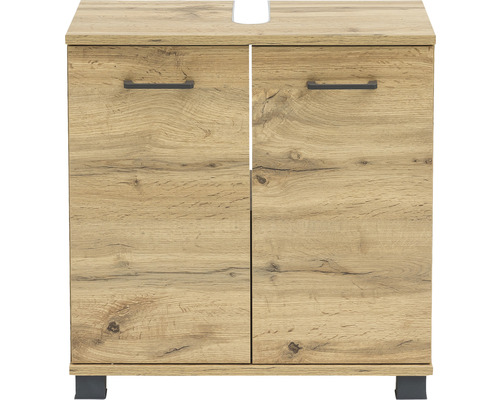 Dulap de bază pentru lavoar din lemn cu două uși și mânere