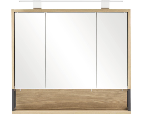 Dulap cu oglindă cu trei uși și iluminare